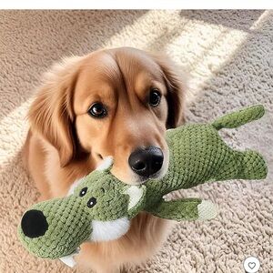 🐾 Green Plush Indestructible Chew Toy for Dogs